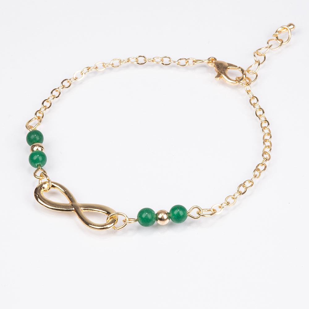 Pulsera de Aleación Bañado en Oro con Esmeralda
