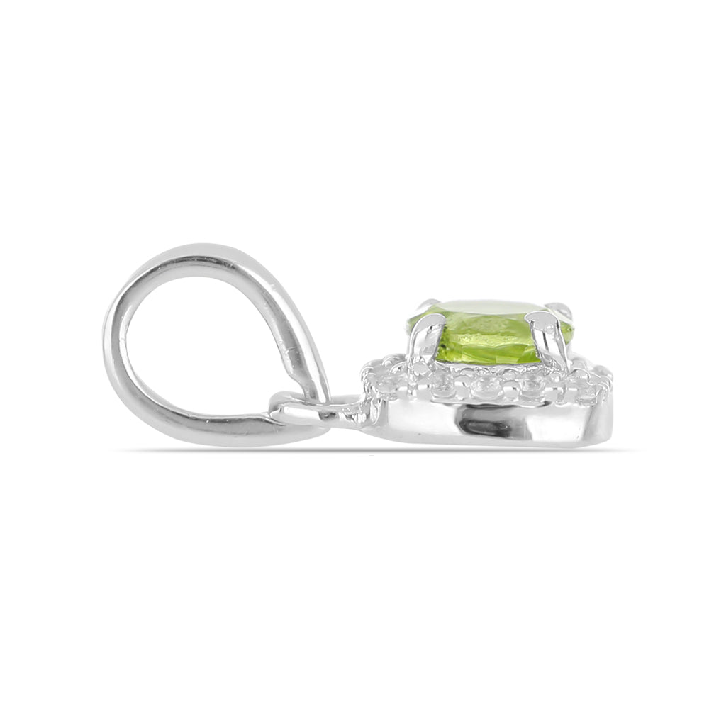 Colgante de Plata con Peridoto de Changbai y Topacio Blanco