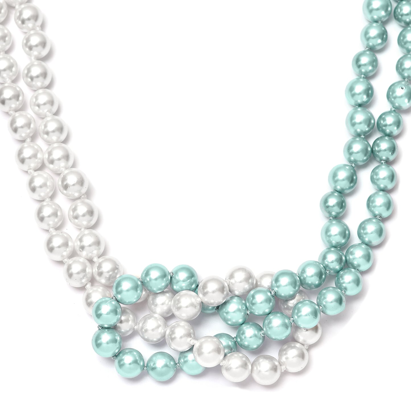 Collar de Plata con Perla blanca de agua dulce y Perla Verde