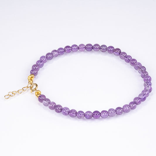 Pulsera de Plata Bañada en Oro con Amatista