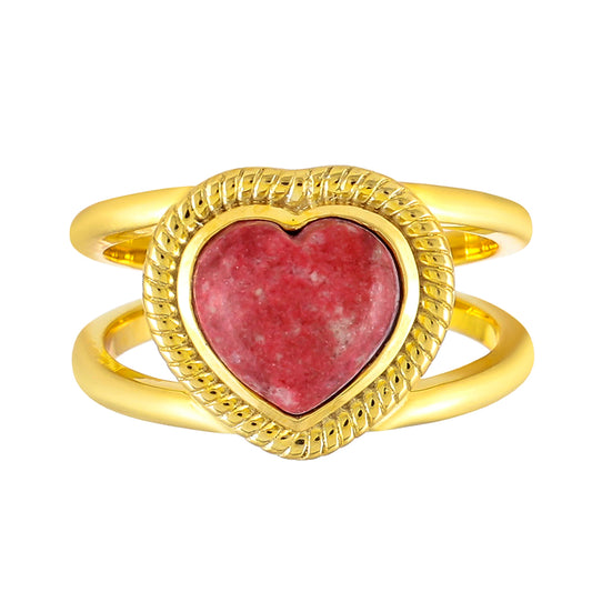 Anillo de Plata Bañada en Oro con Thulita