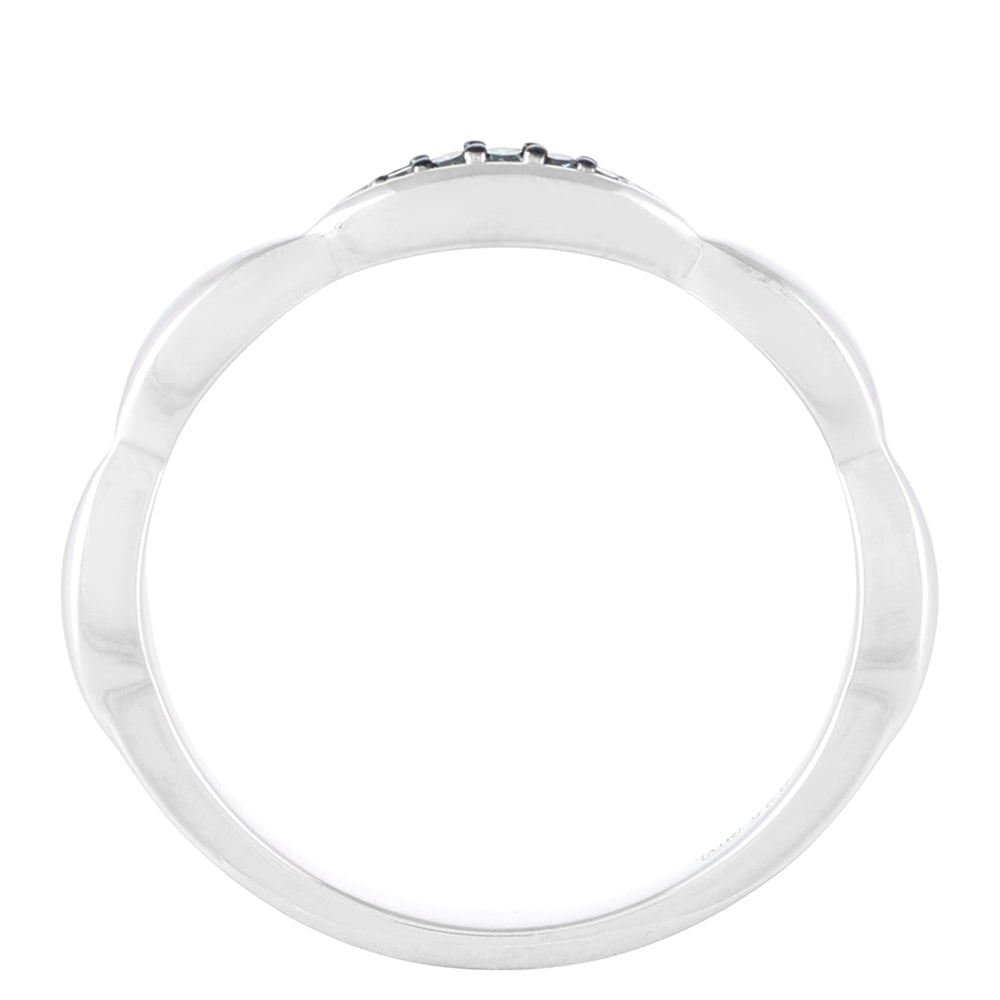 Anillo de Plata con Diamante Azul