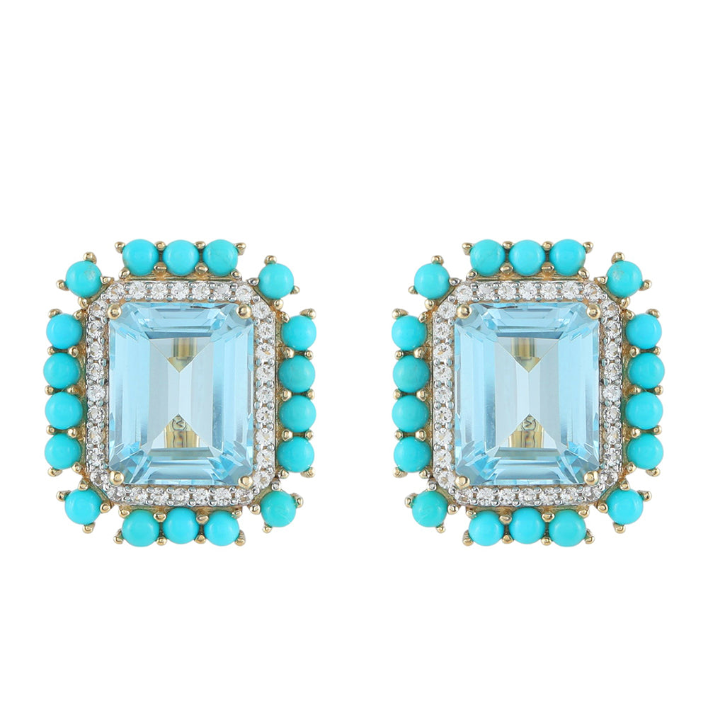 Pendientes de Oro 9K con Turquesa Bella Durmiente