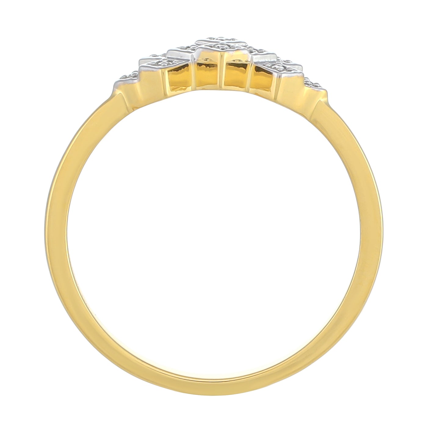 Anillo de Plata Bañada en Oro con Diamante blanco