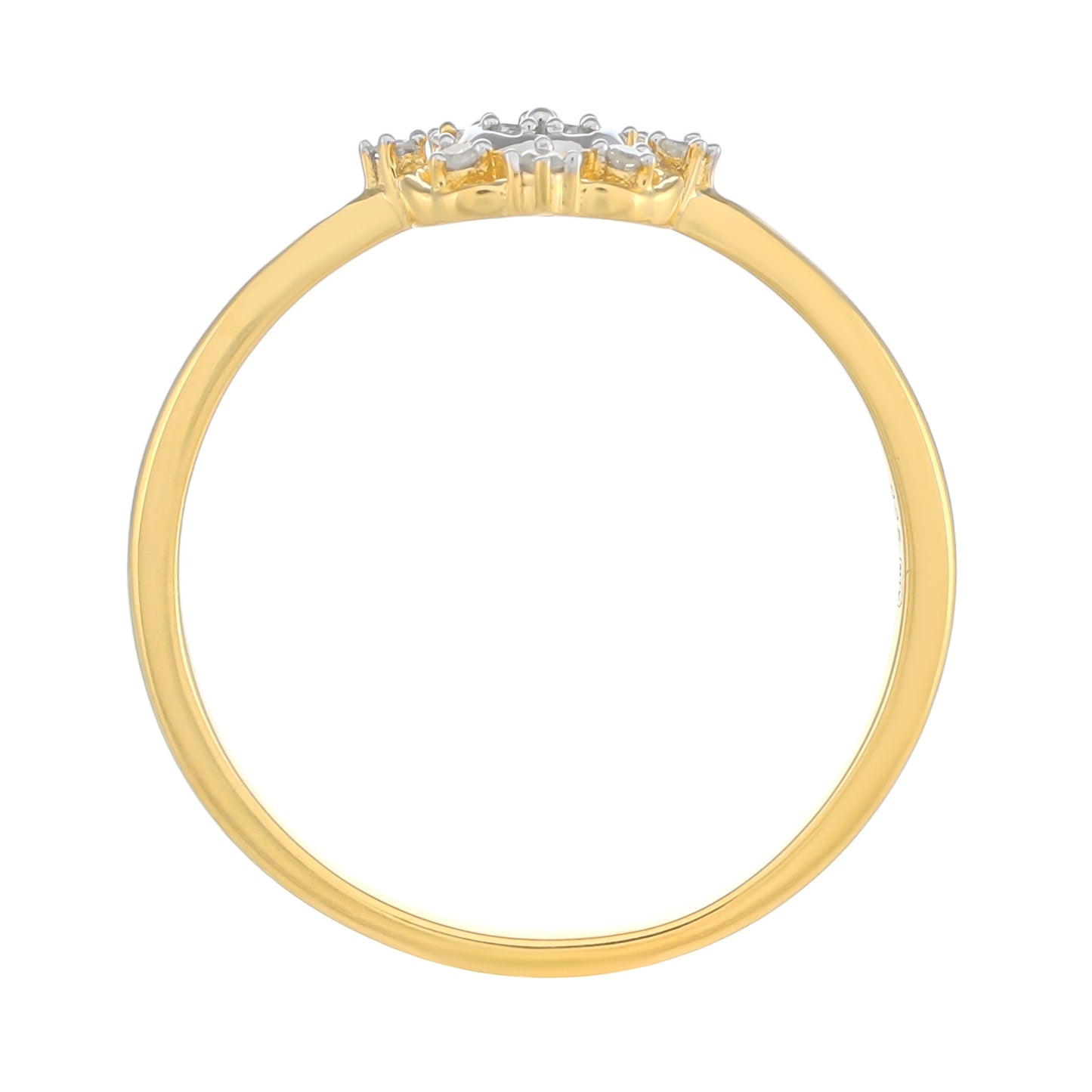 Anillo de Plata Bañada en Oro con Diamante blanco