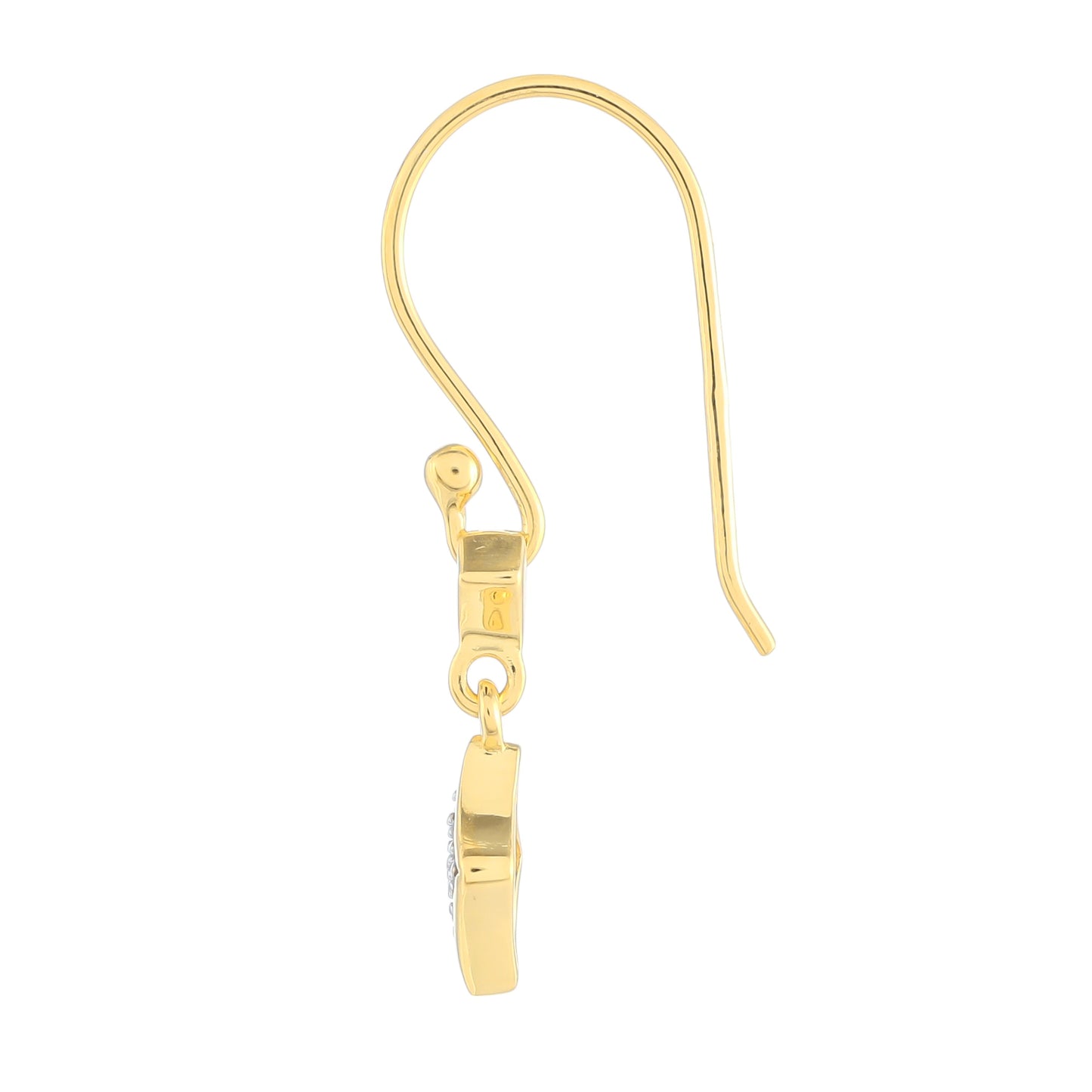 Pendientes de Plata Bañada en Oro con Diamante blanco