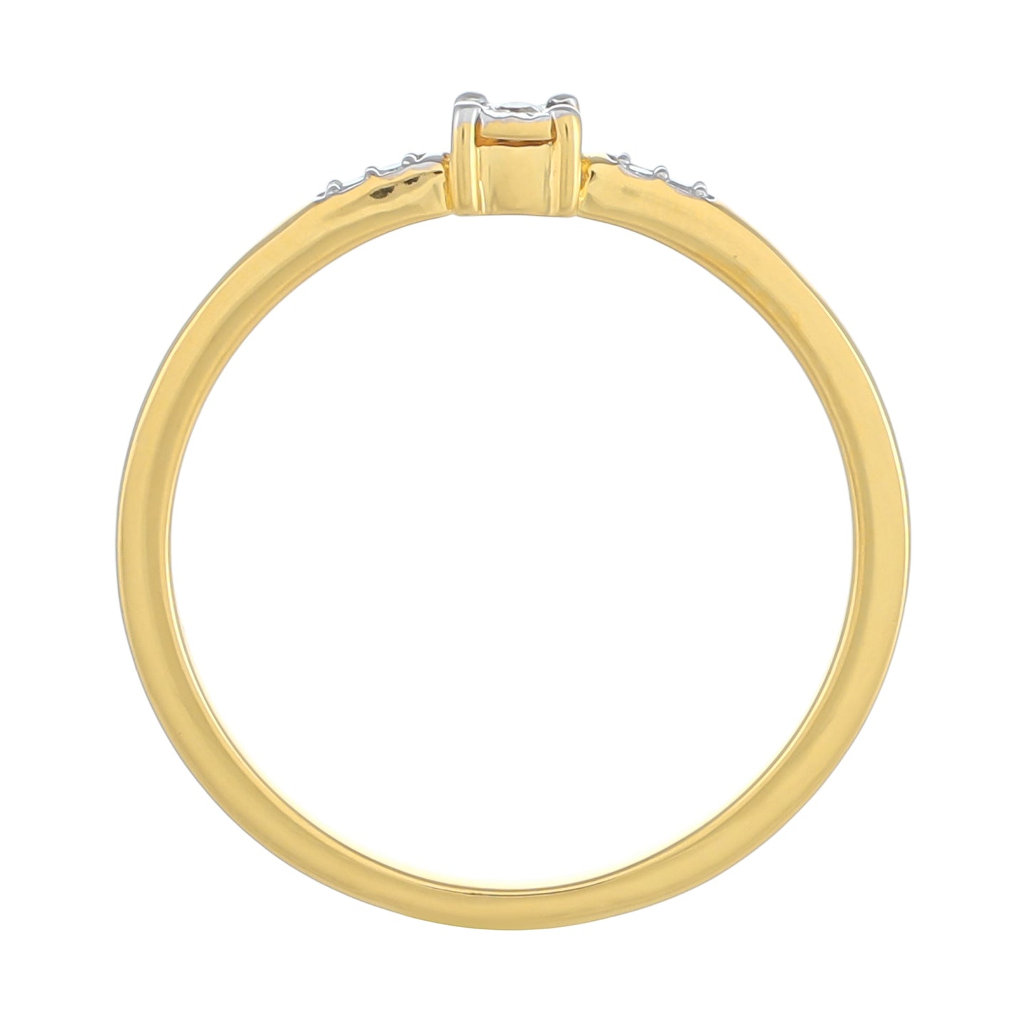 Anillo de Plata Bañada en Oro con Diamante blanco