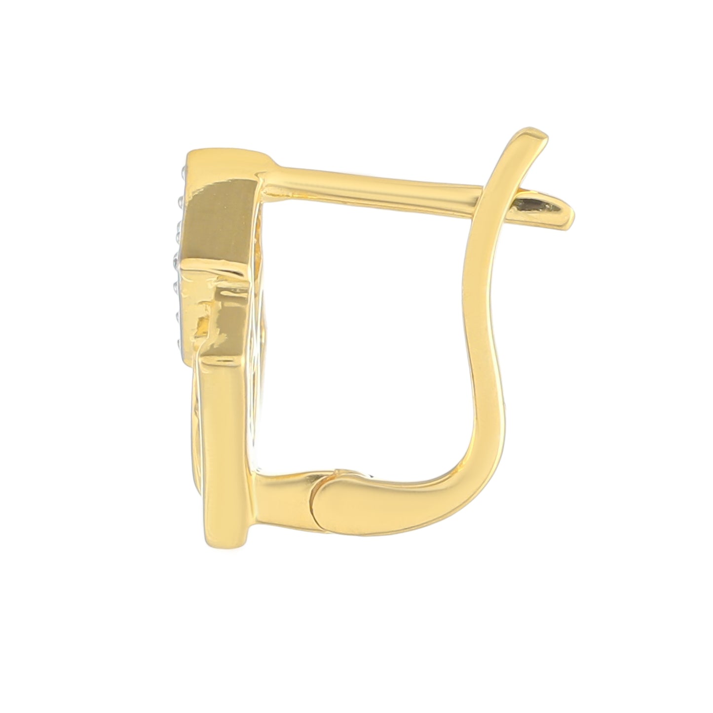 Pendientes de Plata Bañada en Oro con Diamante blanco