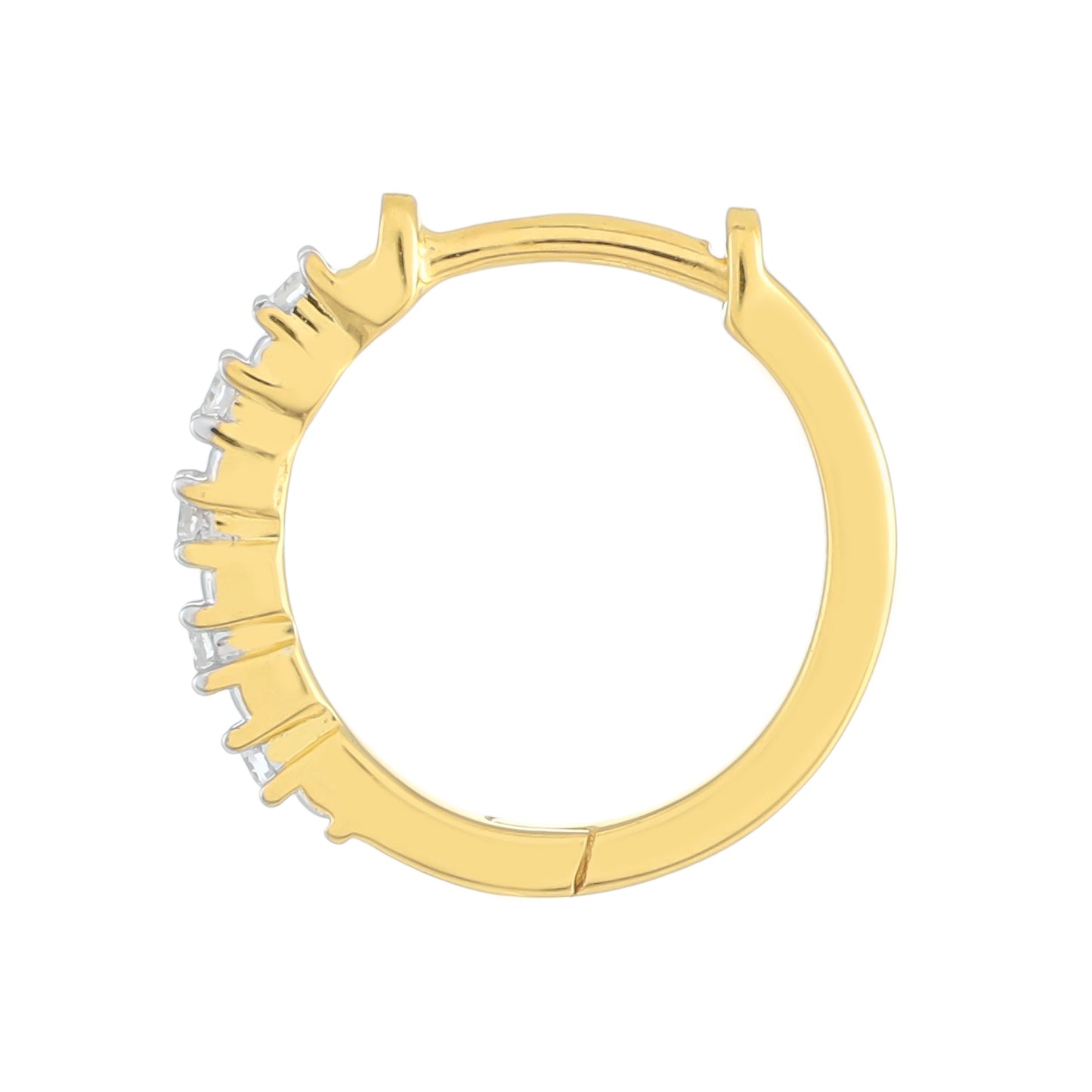 Pendientes de Plata Bañada en Oro con Diamante blanco