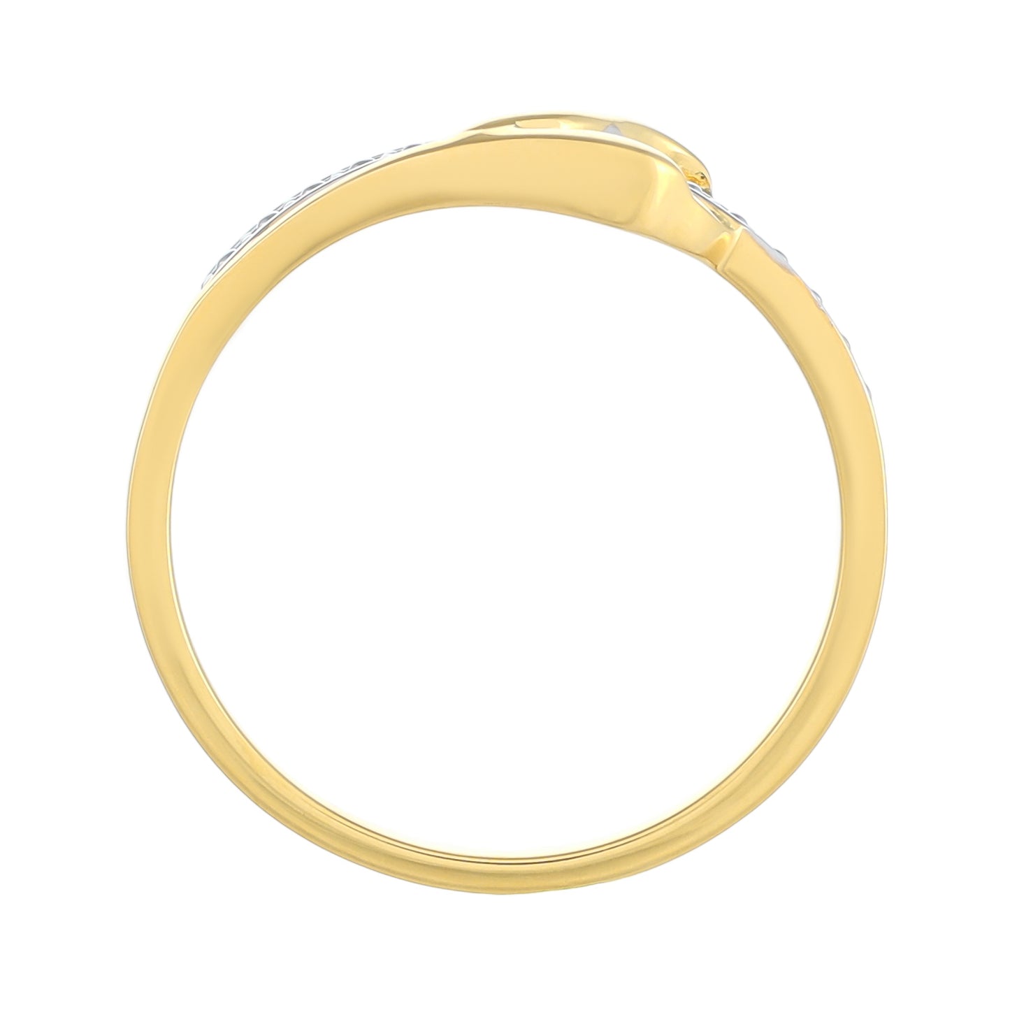 Anillo de Plata Bañada en Oro con Diamante blanco