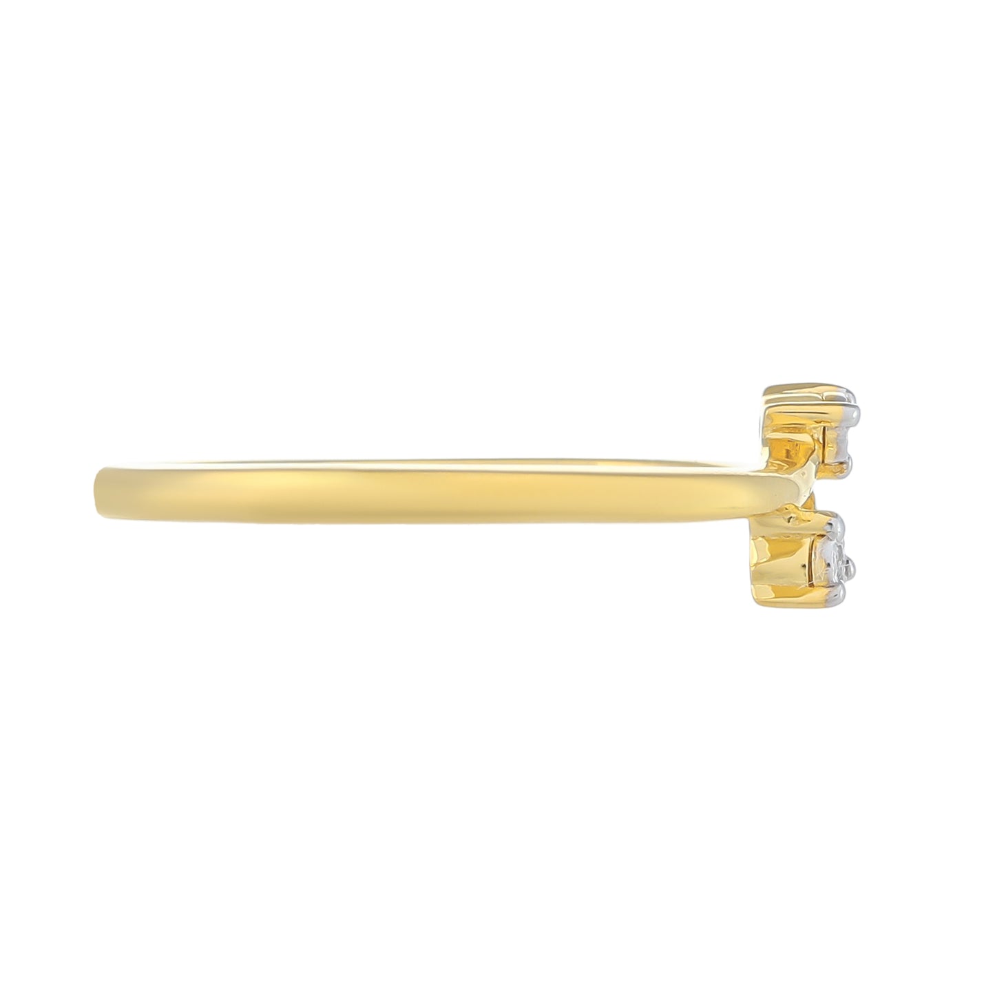 Anillo de Plata Bañada en Oro con Diamante blanco