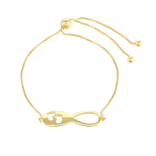 Pulsera de Plata Bañada en Oro con Diamante blanco