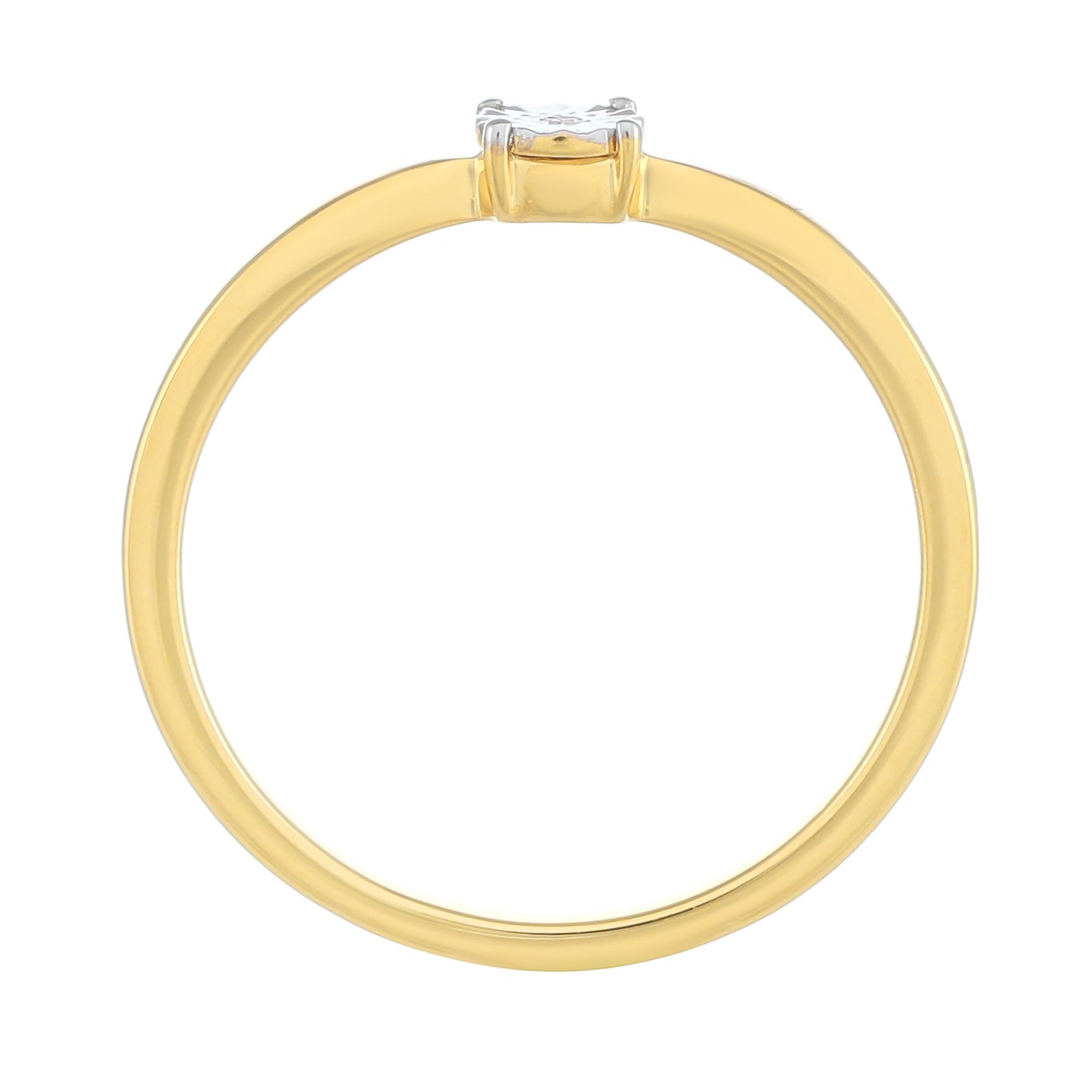 Anillo de Plata Bañada en Oro con Diamante blanco