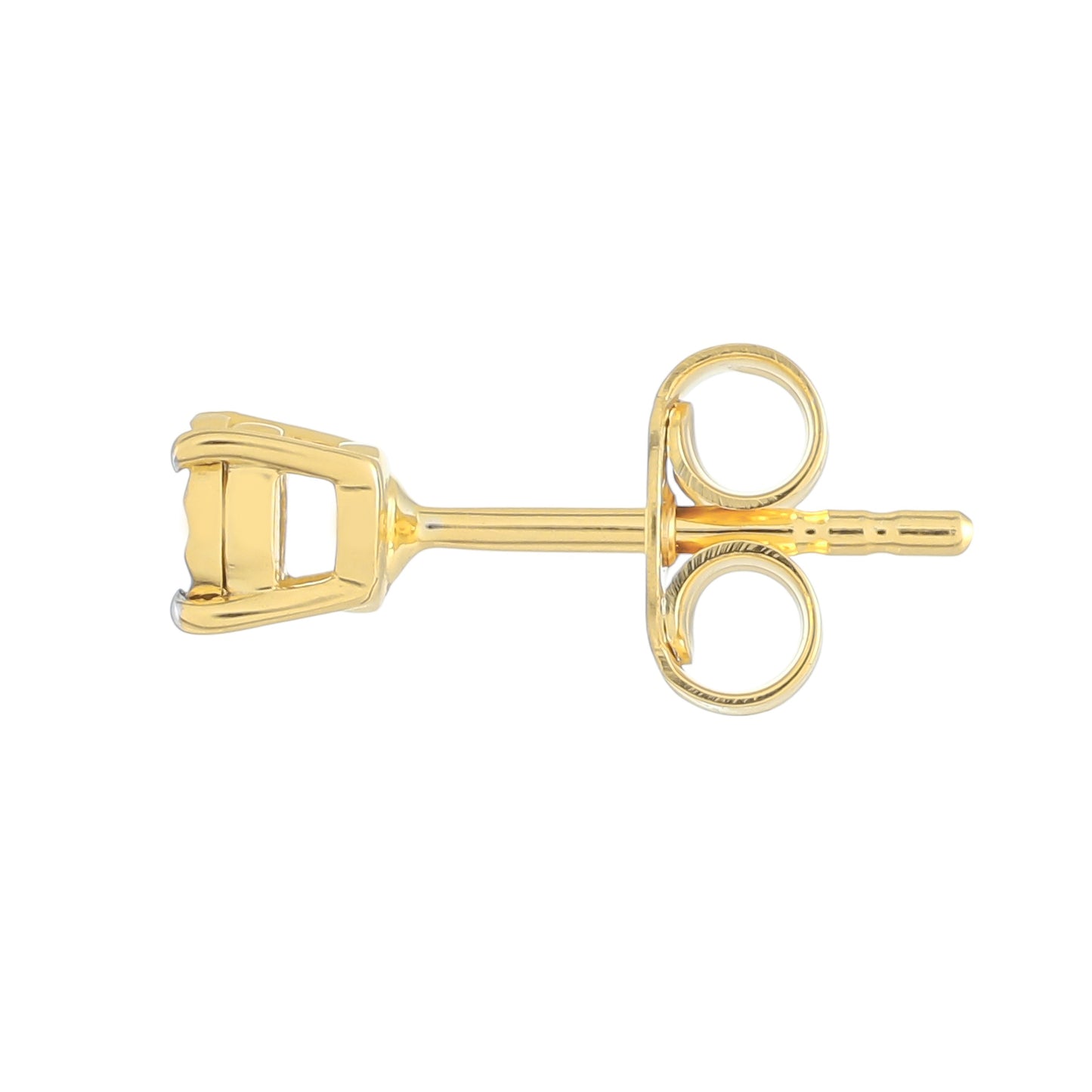 Pendientes de Plata Bañada en Oro con Diamante blanco