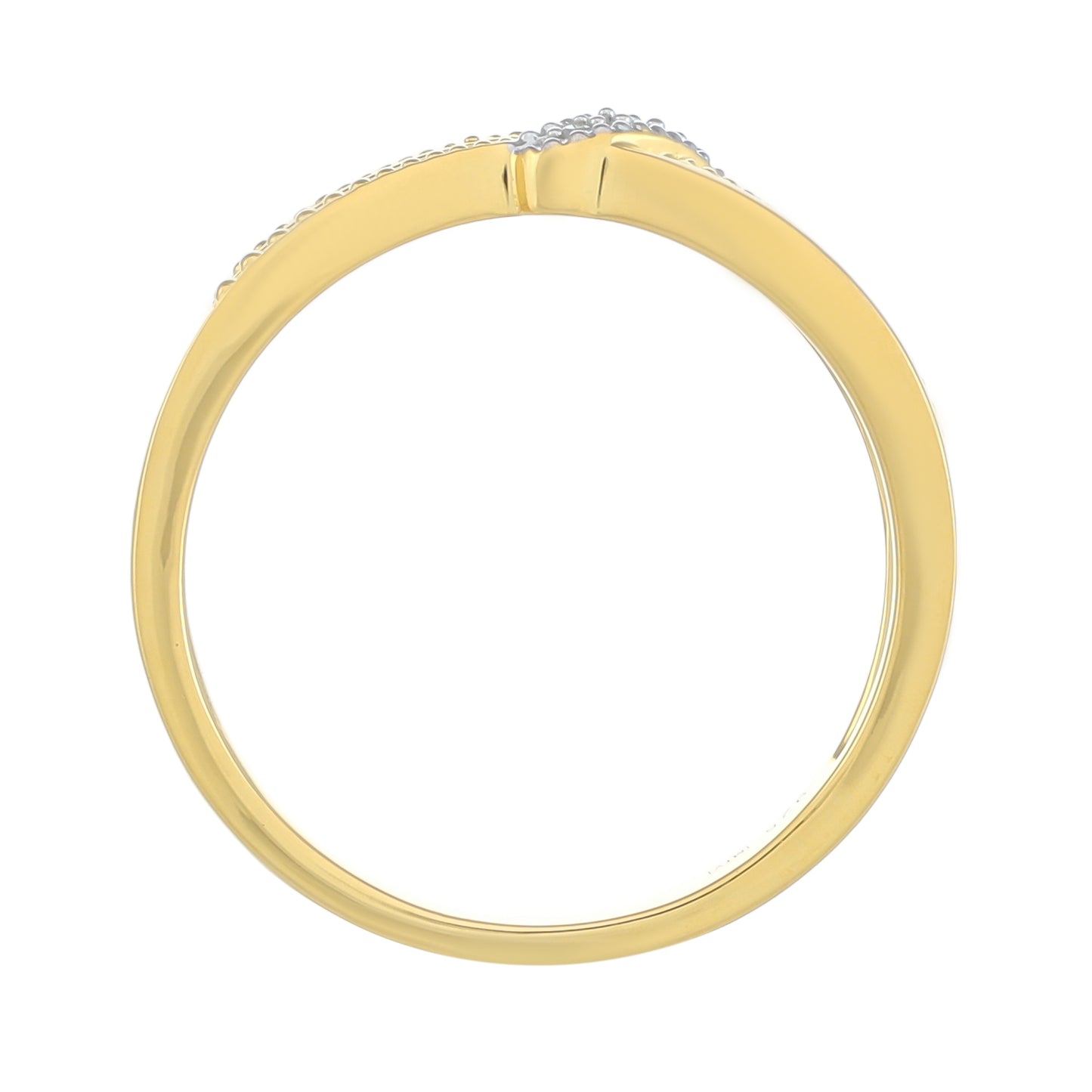 Anillo de Plata Bañada en Oro con Diamante blanco