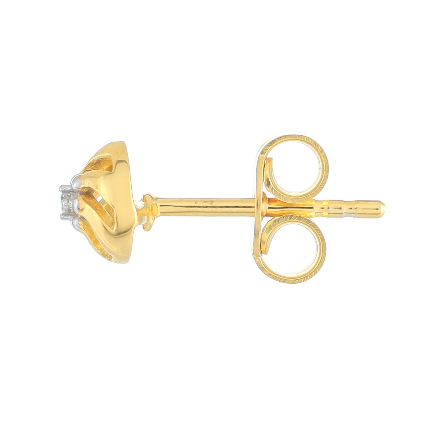 Pendientes de Plata Bañada en Oro con Diamante blanco