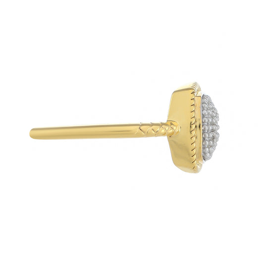 Anillo de Plata Bañada en Oro con Diamante blanco