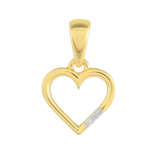 Colgante de Plata Bañada en Oro con Diamante blanco