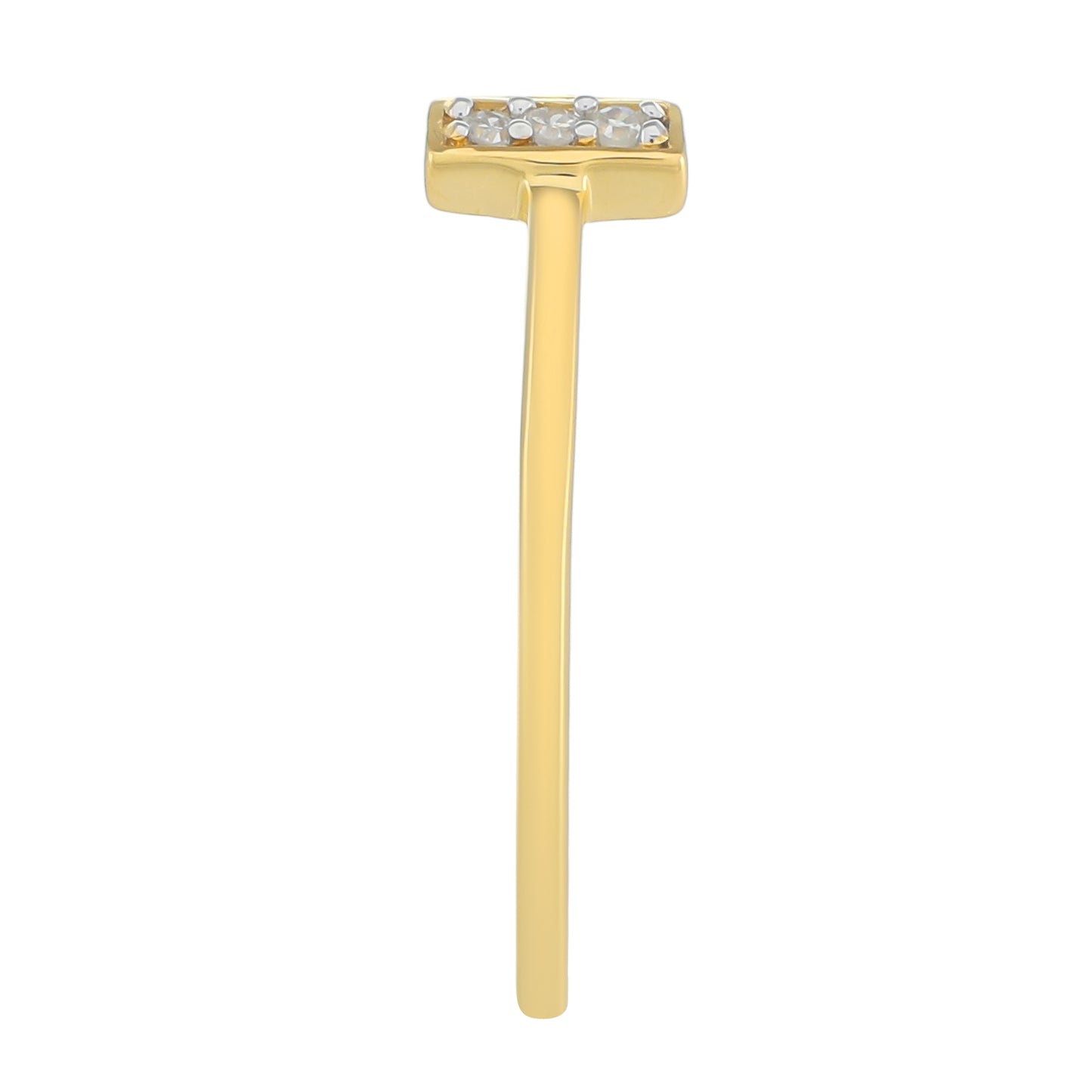 Anillo de Plata Bañada en Oro con Diamante blanco