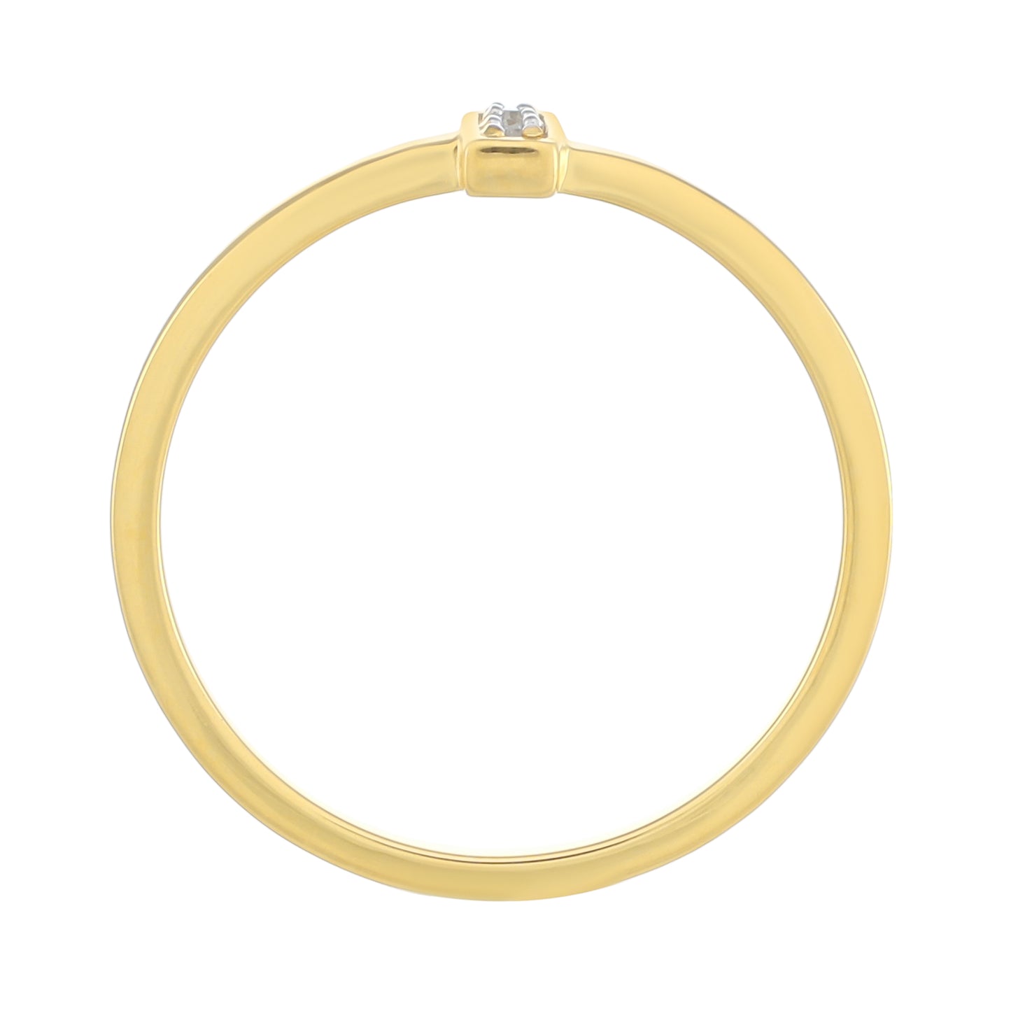 Anillo de Plata Bañada en Oro con Diamante blanco