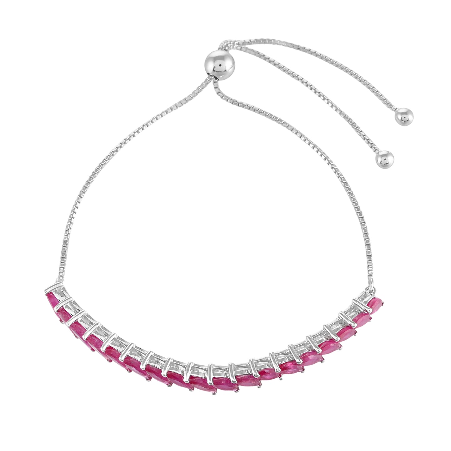 Pulsera de Plata con Rubí de Tailandia