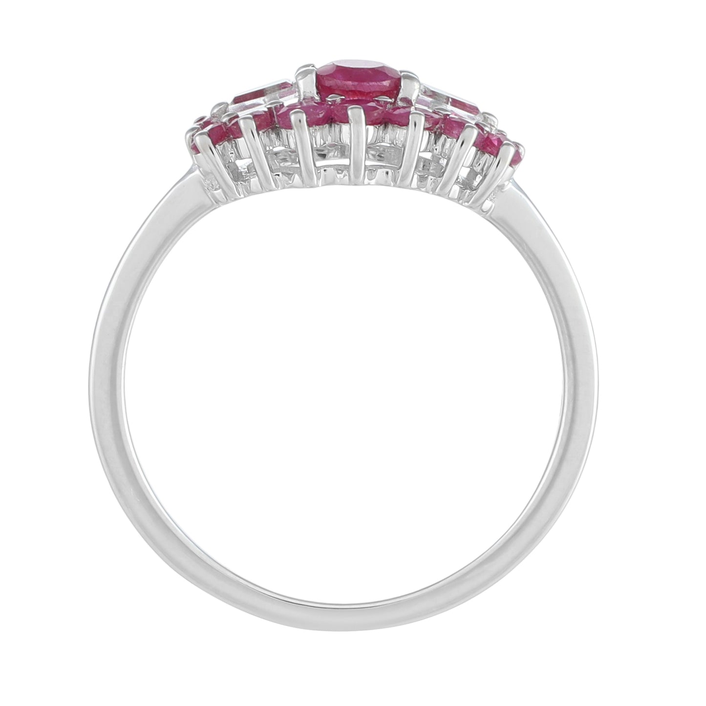 Anillo de Plata con Rubí de Tailandia y Topacio Blanco