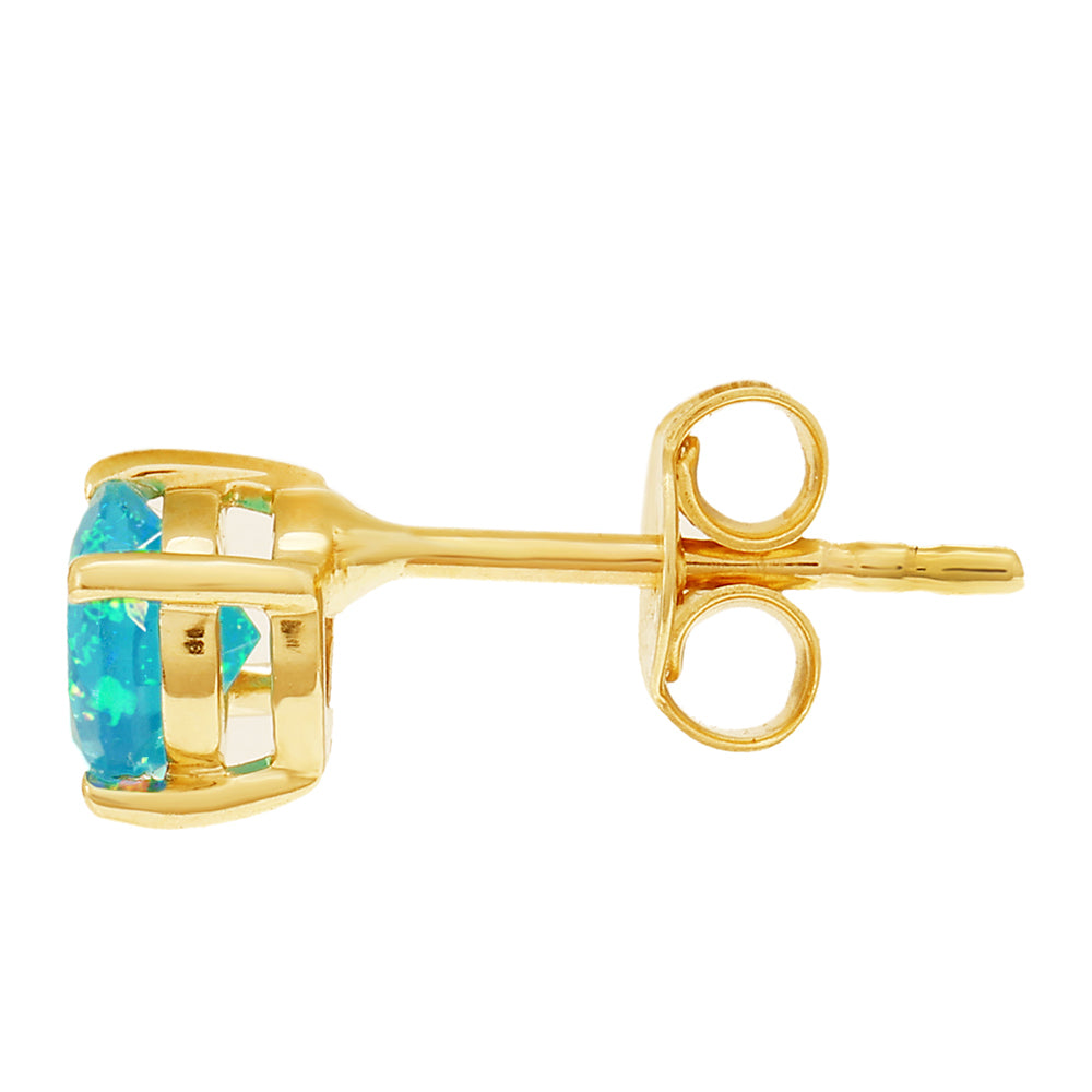 Pendientes de Oro 9K con Ópalo Azul Paraiba de Etiopía 2