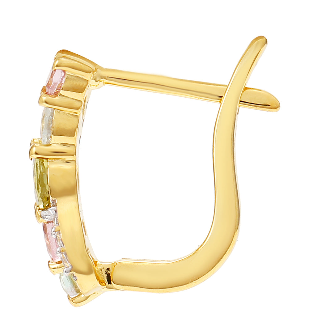 Pendientes de Plata Bañada en Oro con Turmalina Arco Iris Pelmadulla y Topacio Blanco