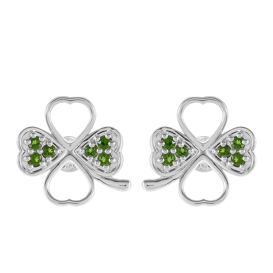 Pendientes de Plata con Diópsido de Cromo