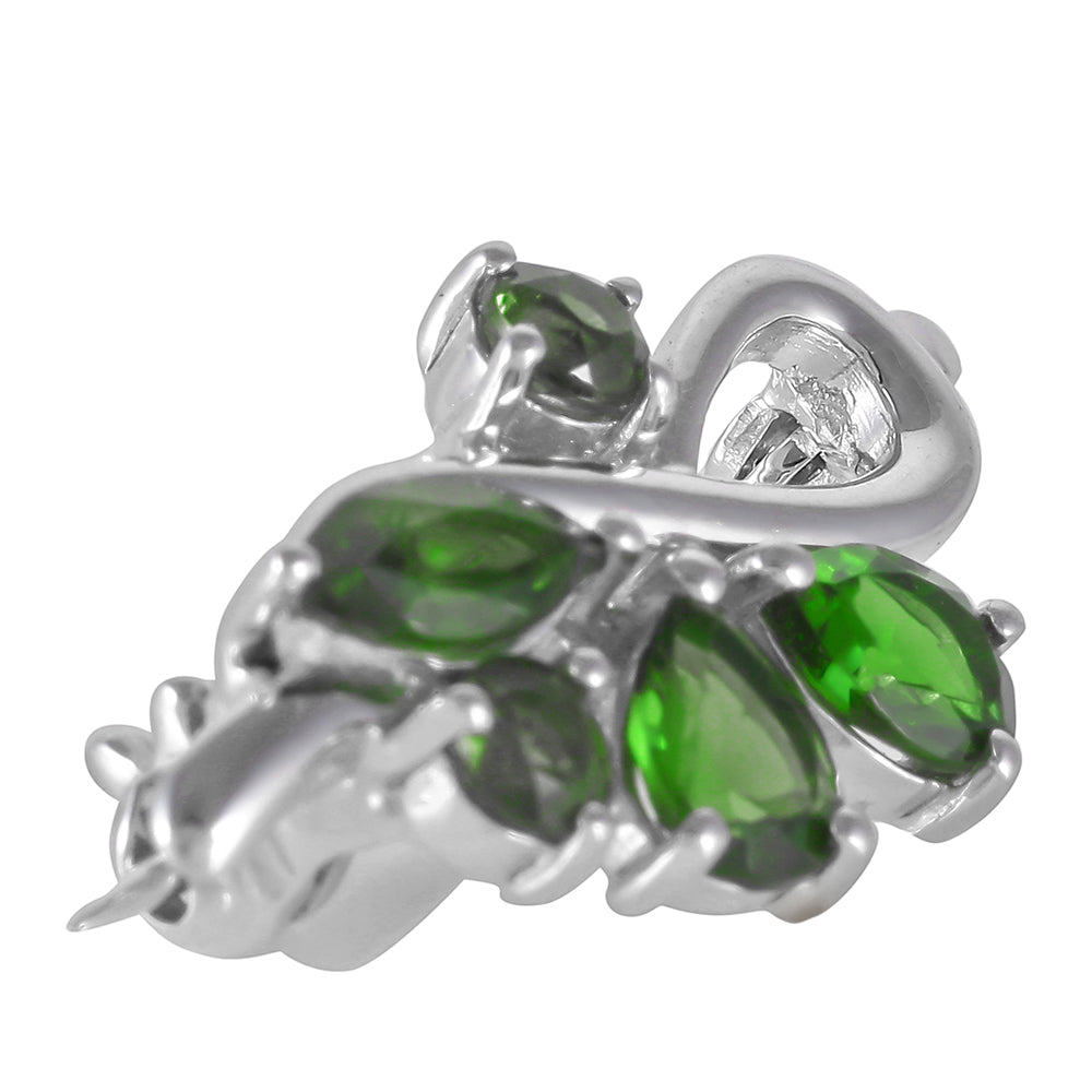 Broche de Plata con Diópsido de Cromo