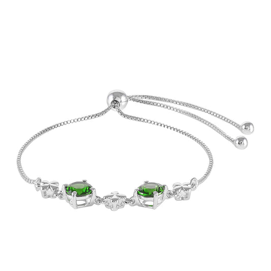 Pulsera de Plata con Diópsido de Cromo