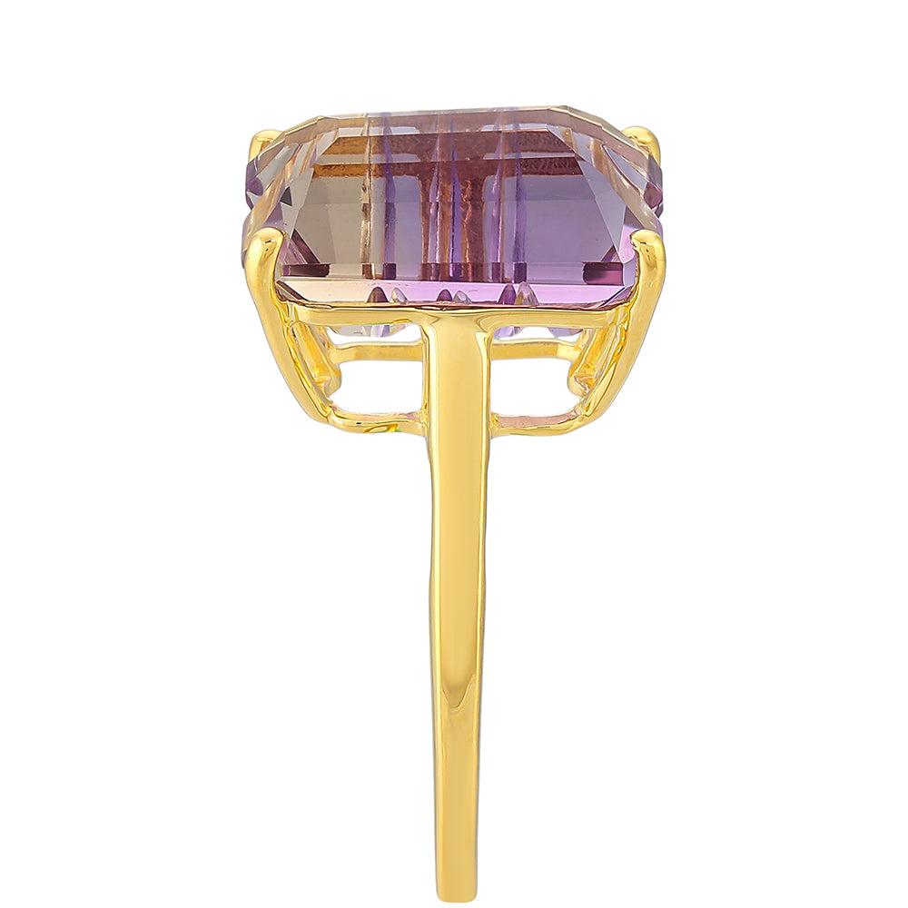 Anillo de Plata Bañada en Oro con Amatrino