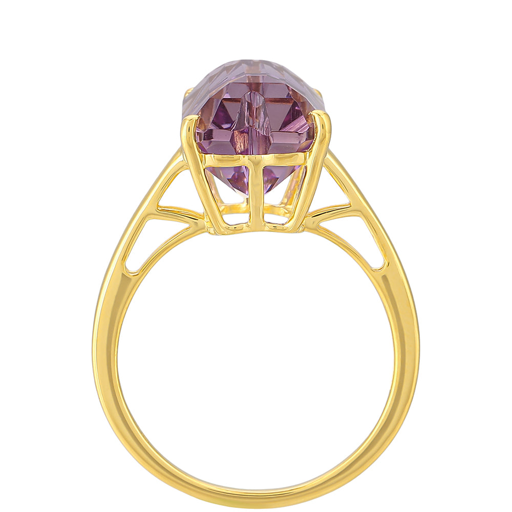 Anillo de Plata Bañada en Oro con Amatrino
