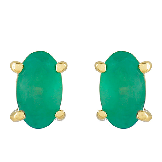Pendientes de Oro 9K con Esmeralda de Brasil