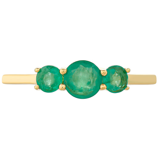 Anillo de Oro 9K con Esmeralda de Brasil