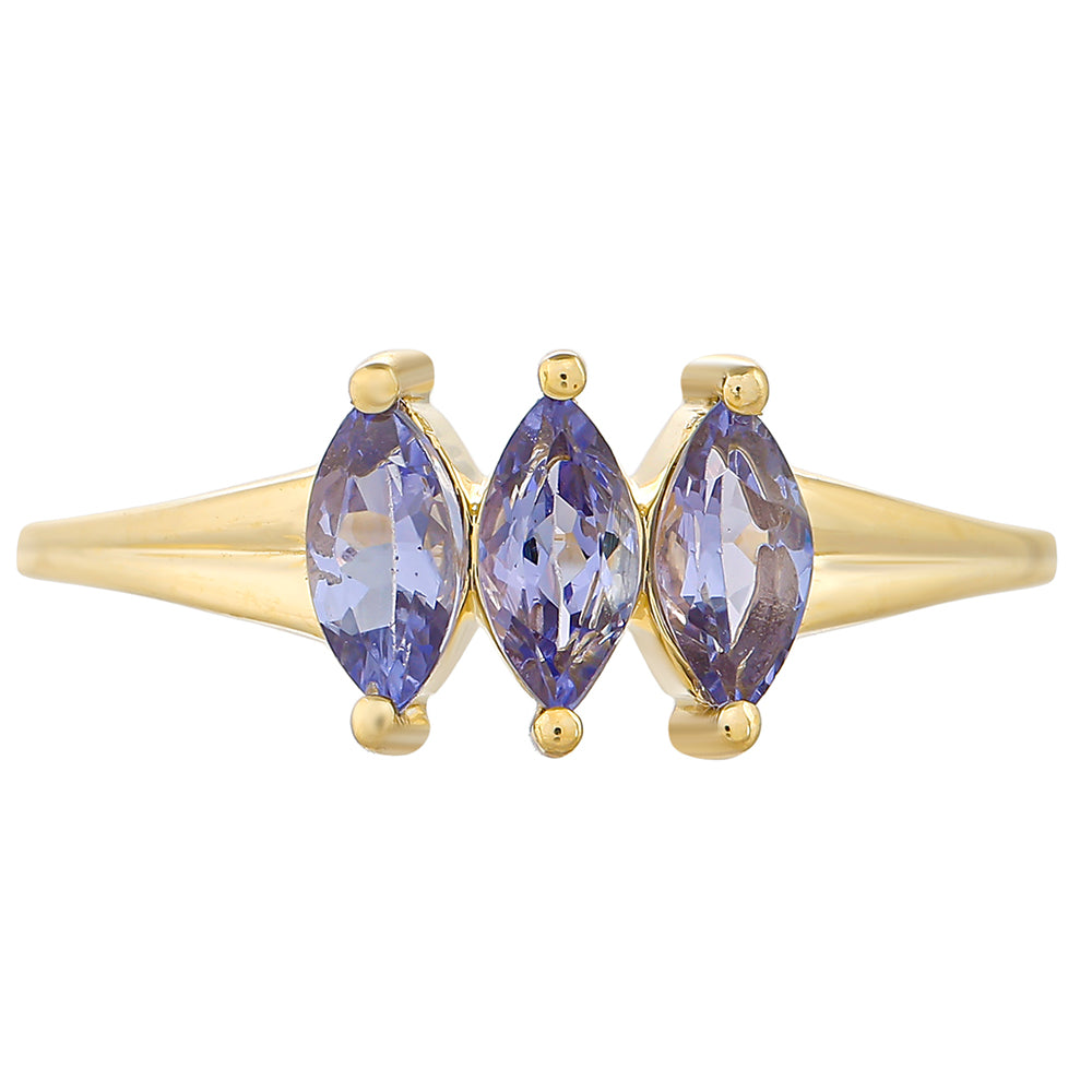Anillo de Oro 9K con Tanzanita AAA
