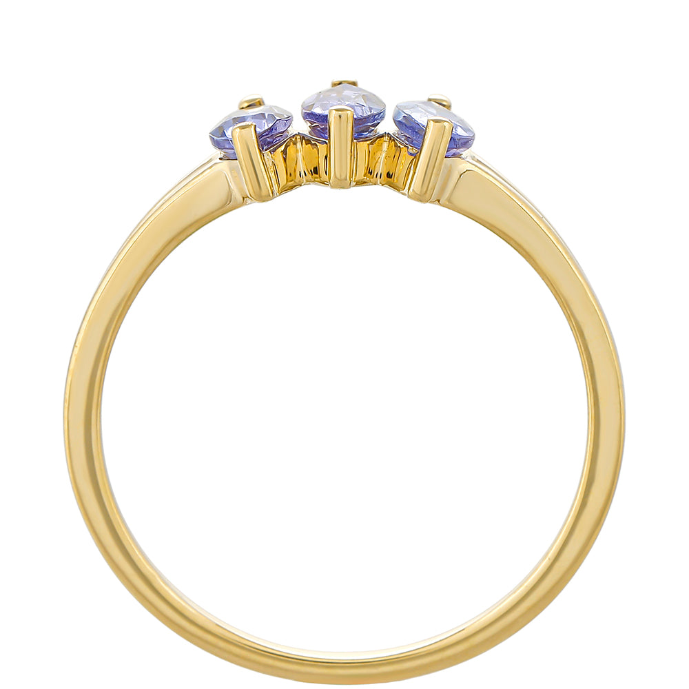 Anillo de Oro 9K con Tanzanita AAA