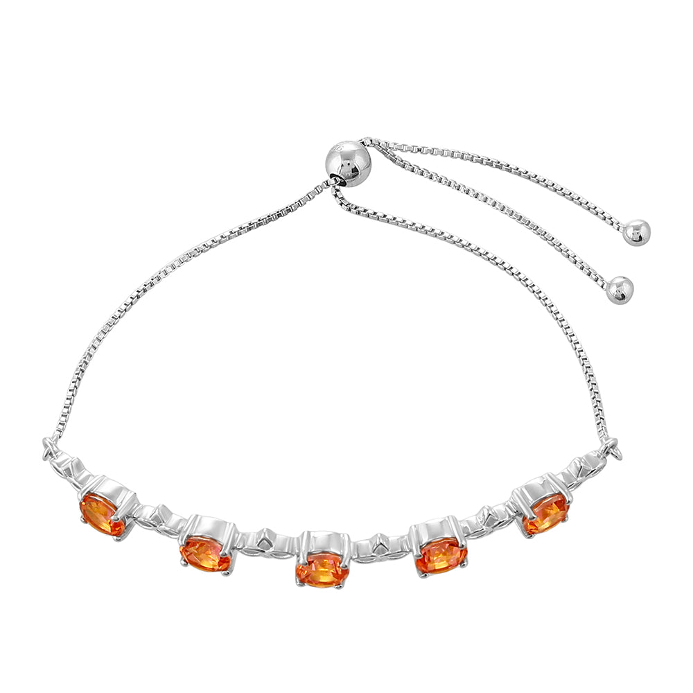 Pulsera de Plata con Cuarzo Padparadscha