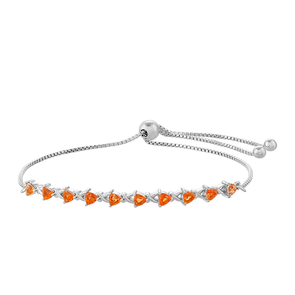 Pulsera de Plata con Cuarzo Padparadscha