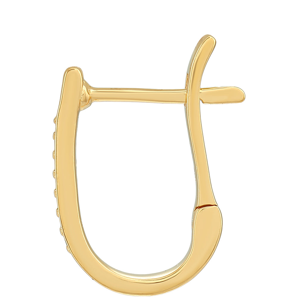 Pendientes de Plata Bañada en Oro con Diamante Verde