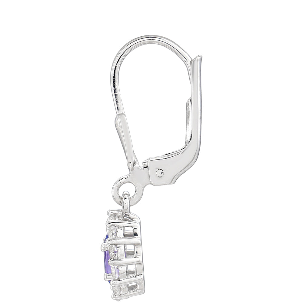 Pendientes de Plata con Tanzanita AAA y Topacio Blanco