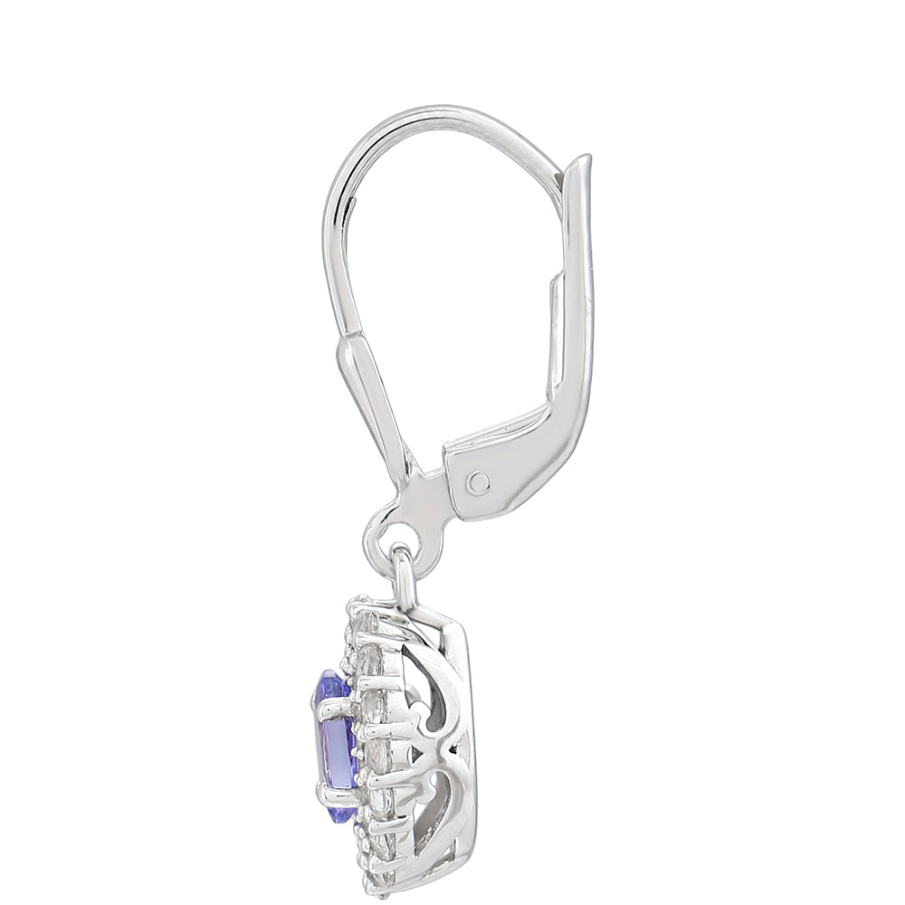 Pendientes de Plata con Tanzanita AAA y Topacio Blanco