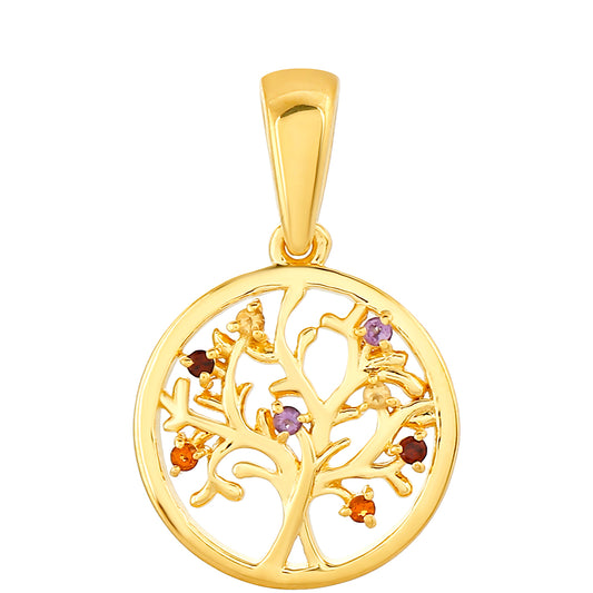 Colgante de Plata Bañada en Oro con Amatista y Citrino de Madeira