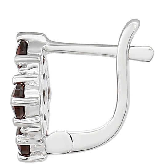 Pendientes de Plata con Granate y Topacio Blanco