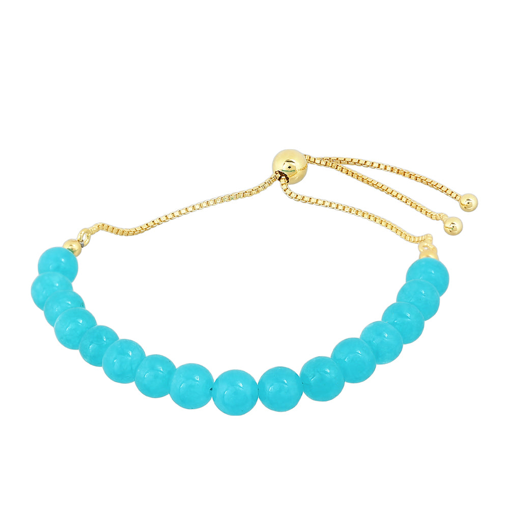 Pulsera de Plata Bañada en Oro con Cuarzo Paraiba