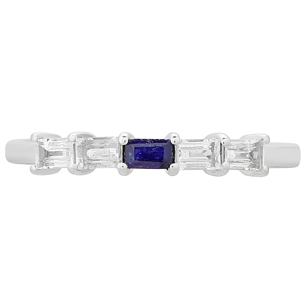 Anillo de Plata con Zafiro de Tailandia y Topacio Blanco