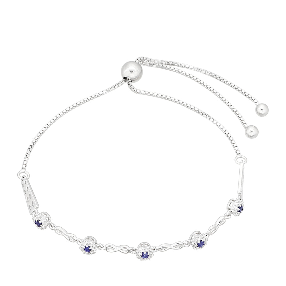 Pulsera de Plata con Zafiro de Tailandia y Topacio Blanco