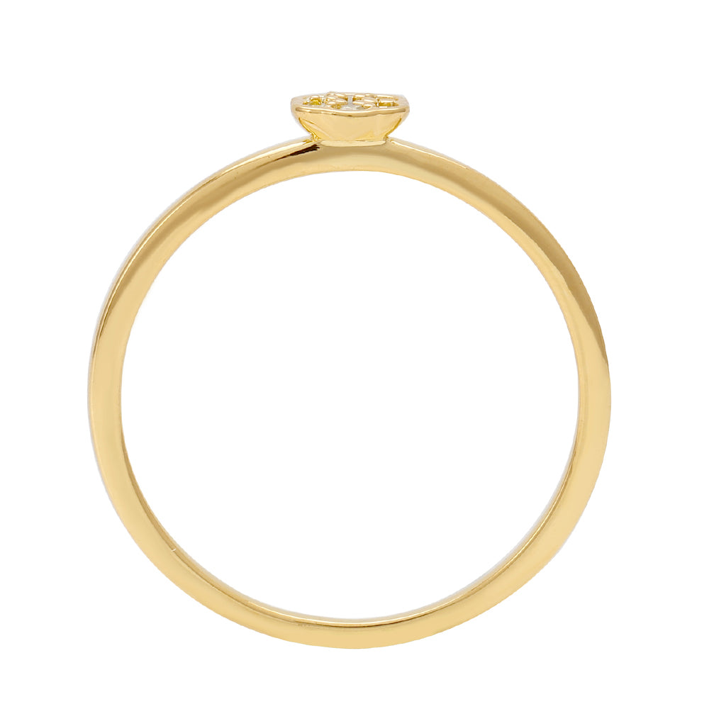 Anillo de Plata Bañada en Oro con Diamante Verde Veronés