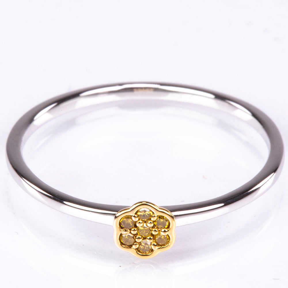 Anillo de Plata con Diamante Verde Veronés