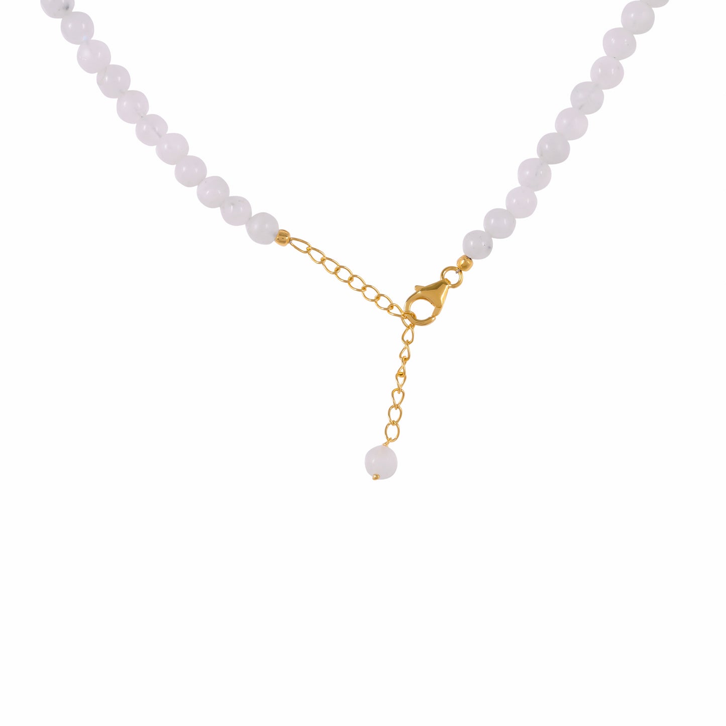 Collar de Plata Bañada en Oro con Piedra Lunar Arco Iris